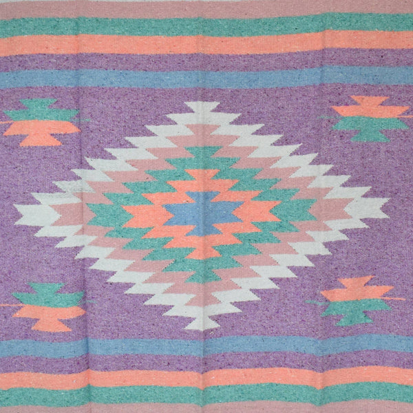 Purple Pastel Aztec Diamond Mexican Blanket
