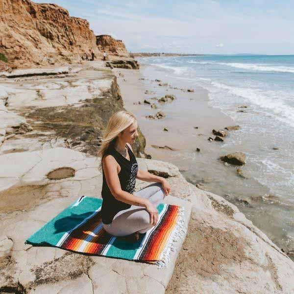 Turquoise Sunset Baja Diamond Yoga Blanket