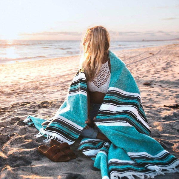 Mint Diamond Mexican Blanket