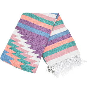 Purple Pastel Aztec Diamond Mexican Blanket