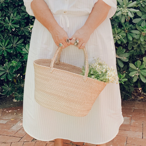 Sunset Straw Basket