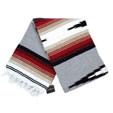 Grey Baja Diamond Mexican Blanket