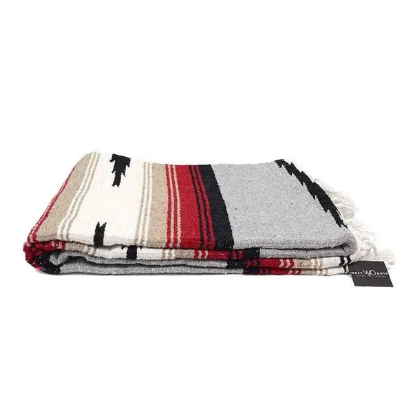 Grey Baja Diamond Mexican Blanket